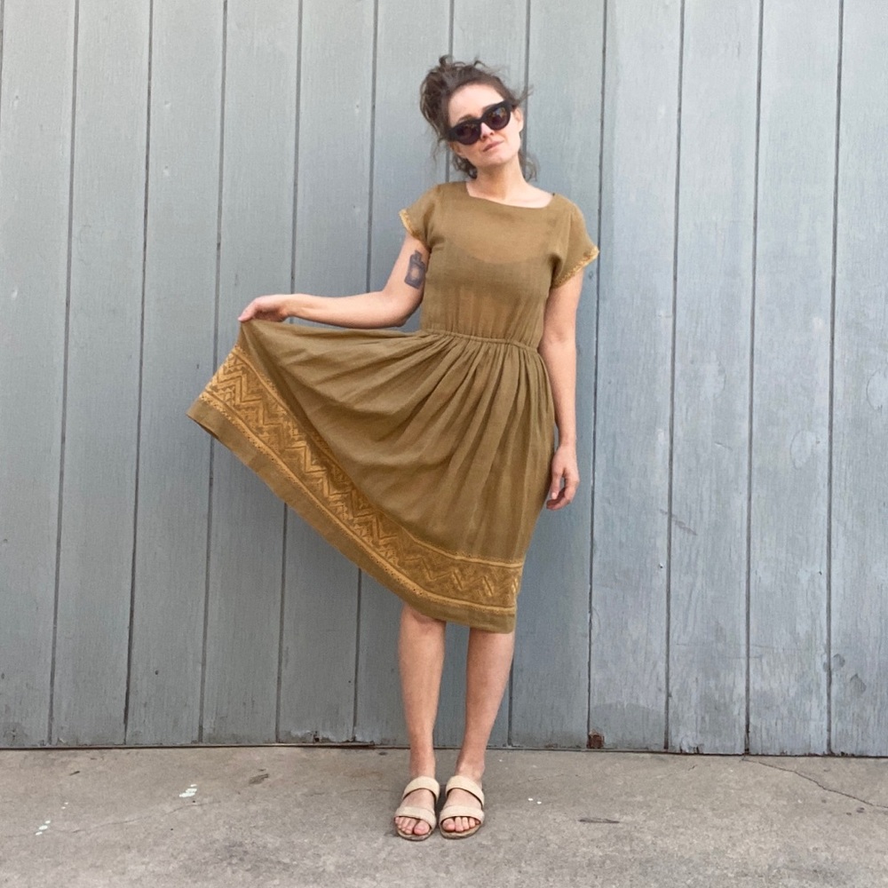 Vintage Sage French Dress
